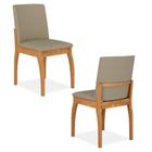Kit 2 Cadeiras Estofadas Sucre Cinamomo/veludo Bege - Móveis Arapongas