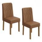 Kit 2 Cadeiras Exclusive Amêndoa Clean/Caramelo 74943 - Móveis Lopas