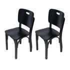 Kit 2 Cadeiras Fixas Boteco Pretas em Madeira Maciça S Pretas para Restaurantes