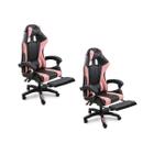 Kit 2 Cadeiras Gamer Stillus Ergonômica com Apoio Para os Pés