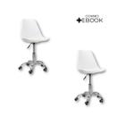Kit 2 Cadeiras Office Com Rodizio Giratória Saarinen com Ebook