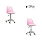 Kit 2 Cadeiras Office Com Rodizio Giratória Saarinen com Ebook
