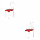 Kit 2 Cadeiras Para Mesa De Jantar 104 Branco/Vermelho