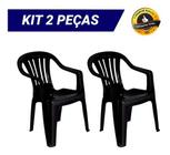 Kit 2 Cadeiras Plástica Poltrona MOR 182 kg Resistente