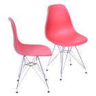 Kit 2 Cadeiras Pp Telha Base Cromada - Or Design