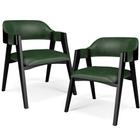Kit 2 Cadeiras Sala de Jantar Estar Living Estofada Suran L02 Preto material sintético Verde Musgo - Lyam Decor
