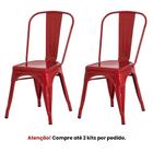 Kit 2 Cadeiras Tolix Iron Design Vermelha Aço Industrial Sal