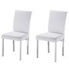 Kit 2 Cadeiras Vitória para Sala de Jantar-Assento sintético branco