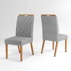 Kit 2 Cadeiras Wood Belgica Mel/Cinza