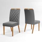 Kit 2 Cadeiras Wood Belgica Mel/Cinza