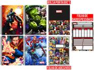 Kit 2 Caderno Marvel Now Espiral Universitário 160 Fls Marvel Vingadores