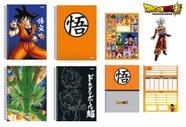 Kit 2 Cadernos Dragon Ball Super Espiral Goku 160 Folhas 10 Matérias