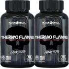 Kit 2 Cafeinas Thermo Flame 60 Caps Cada Pote - Black Skull - Secar e Reduzir Medidas!