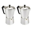 Kit 2 Cafeteira Italiana 150ml Aluminio 3Cafés Luxo