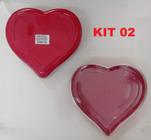 Kit 2 Caixa coração vermelho fechado