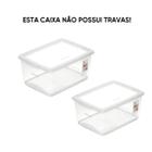 Kit 2 Caixa Organizadora Sem Trava 7,5 L Cristal Ordene