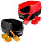 Kit 2 Caixas de Areia Furba Sandbox Borda Extra Alta c/ Ninho para Gatos Desmontável Menos Sujeira Ambiente Sempre Limpo