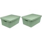 Kit 2 Caixas Juta Decorativo Multiuso 5L Verde 3260-JAGUAR