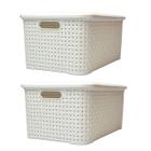 Kit 2 Caixas Organizadoras Rattan 16 LTS Branco Lig Brink