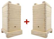 Kit 2 Caixas para abelha Jataí 12x12 com encaixe e acetato com duas melgueiras