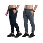 Kit 2 Calça Corta Vento Jogger Masculina Tactel Elastano Fit