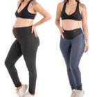 Kit 2 Calça Gestante Roupa Gravida Legging Jeans Confortável