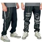 Kit 2 Calça Gringa Estampada Modelo Trapper Corta Vento 100% poliester Jogger Corta Vento StreetWear