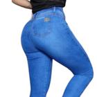 KIT 2 Calça Jeans Feminina Capri Levanta Bumbum Skinny,Slim Cintura Alta Com Lycra,Elastano