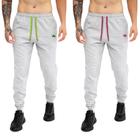 kit 2 Calça Moletom Com Bolsos Cintura Com Elástico Coroa e Cordão