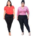 Kit 2 Calça Montaria com Cirrê e Flanelada Térmica Plus Size