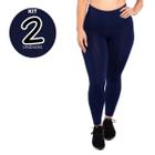 Kit 2 Calças Azul Marinho Básica Feminina P/ Treino Academia