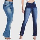 Kit 2 Calças Flare Jeans HNO Jeans Petit Flare Azul-Azul Stonada