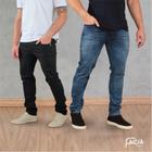 Kit 2 calças jeans masculina skynny com lycra elastano premium