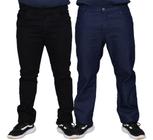 Kit 2 Calças Jeans Stretch Lycra Masculina Plus Size  Slim 100% Algodão Linha Premium Elastano