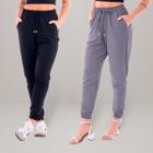 Kit Calças Jogger Feminina Duna Crepe Com Bolso e Cordão Ju