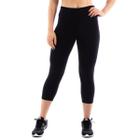 Kit 2 Calcas Legging Corsario Plus Size Preto Suplex Grosso