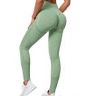 Kit 2 Calças Legging De Cintura Alta Lifting Apertadas De Fitness Esportes De Elástica Desgaste Da Ioga Sem Costura - Blanco Store