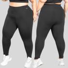 Kit 2 Calças Legging Plus Size Suplex Cintura Alta Fitness