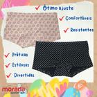 Kit 2 Calcinha Box Shortinho Feminina Menina Infantil Boxer Calcinhas Algodão Premium Confortável Criança