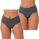 Kit 2 Calcinha Modeladora Fitness Cós Alto Feminina Compressão Abdominal Segura Barriga Microfibra