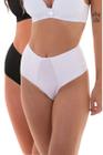 Kit 2 Calcinhas Fio Lateral Larga Branco e Preto