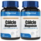 Kit 2 Cálcio Magnésio Zinco Vitaminas D3 K2 Com 60 Cápsulas Fitoprime