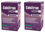 Kit 2 Calcitran MDK Mastigável sabor Menta Cálcio + D3 e K2