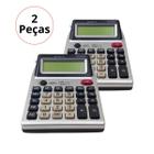 Kit 2 Calculadora Com Duplo Visor + Testa Dinheiro Falso
