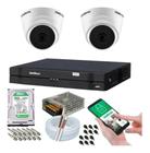 Kit 2 Camera de Seguranca Intelbras Dome vhl 1120d Dvr 4 canais multi hd