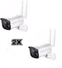 kit 2 Camera Ip Externa A Prova D Agua Wifi Visao Noturna Full Hd Ip65 grava em nuvem/cart sd - Afc