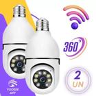 Kit 2 Câmera Segurança App Yoosee Prova D'água Infravermelho Lâmpada Sem Fio Externa 360 Wifi - Camera Ip Lampada 360