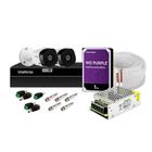 Kit 2 Câmeras de Segurança Infra Intel VHL 1120 B + DVR MHDX 1204 Multi HD + HD WD Purple 1TB + Aces