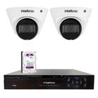 Kit 2 Câmeras Dome VLP 1230 D IP Full HD 1080p IP67 IR 30m Intelbras + DVR Tudo Forte TFHDX 3304 4 Canais + HD 1TB Purple - Tudo Forte + Intelbras