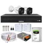 Kit 2 Cameras Full Color Intelbras Dvr Mhdx 4 Ch Color Noite 1TB